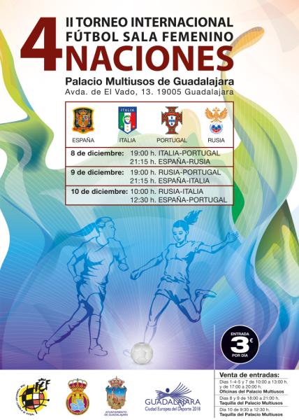 Federación Fútbol Castilla la Mancha-II TORNEO INTERNACIONAL 4 NACIONES DE FUTBOL SALA FEMENINO